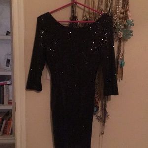 New Sequin black mini dress